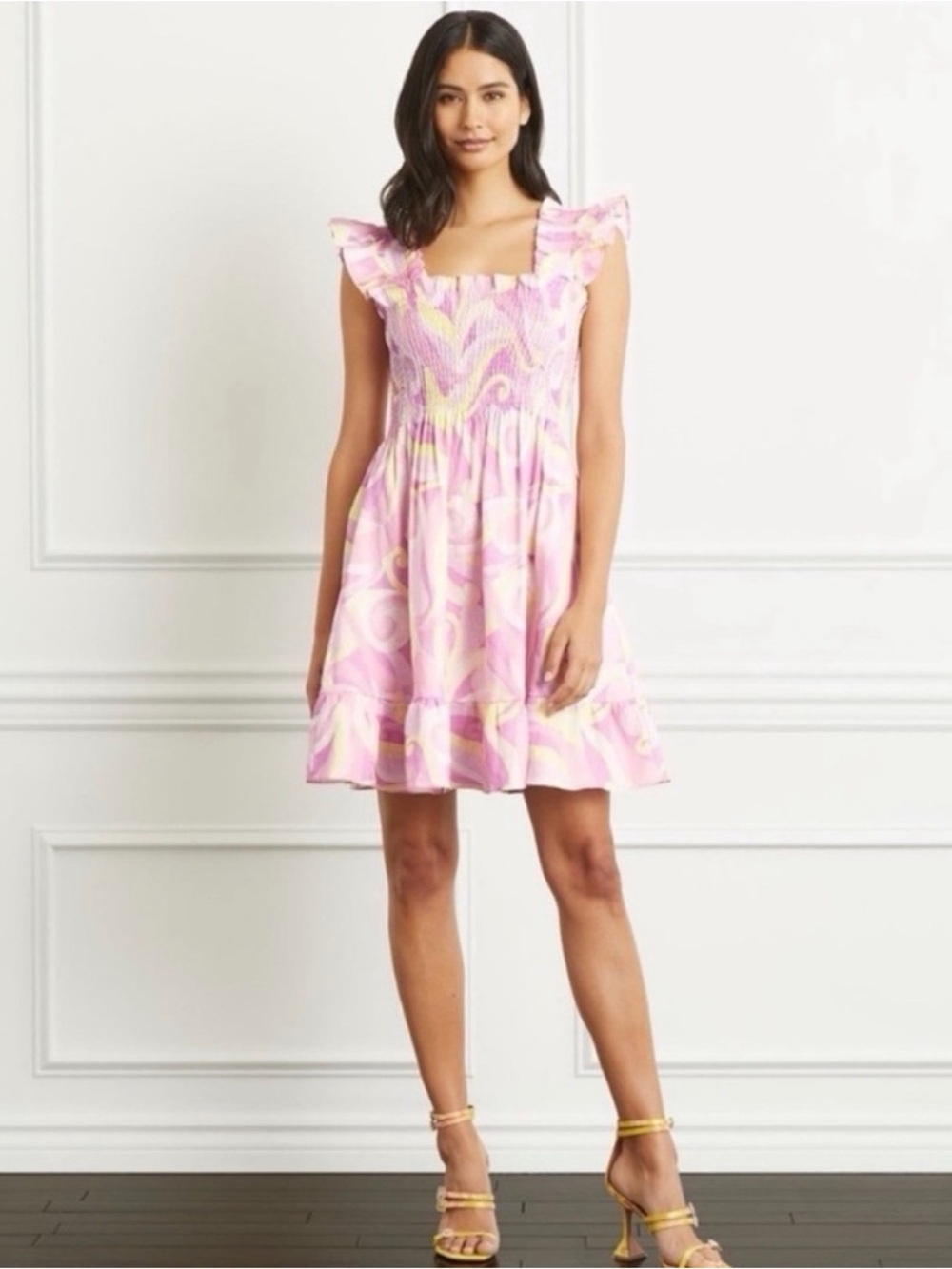Hill House The Elizabeth Nap Dress in Linen Candy Kaleidoscope